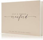 Personalized Guest Book - 11.5" x 8.5" Custom Bride & Groom Names with Bookmark and Hard Cover 140 GSM Blank Pages, for Weddings Guest Book, Engagements, Birthdays, Special Events, Oats by ModernAlbumDesigns