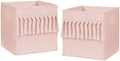 Sweet Jojo Designs Pink Boho Bohemian Foldable Fabric Storage Cube Bins Boxes Organizer Toys Kids Baby Childrens - Set of 2 - Solid Color Blush Shabby Chic Luxury Vintage Designer Tassel Fringe by SweetJojoDesigns