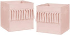 Sweet Jojo Designs Pink Boho Bohemian Foldable Fabric Storage Cube Bins Boxes Organizer Toys Kids Baby Childrens - Set of 2 - Solid Color Blush Shabby Chic Luxury Vintage Designer Tassel Fringe by SweetJojoDesigns