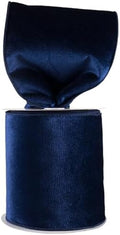 Meseey 4 Inch Wide Navy Velvet Wired Ribbon, 10 Yards Velvet Ribbon with Wire Edge for Christmas Tree, Wreaths, Gift Wrapping, Bows, Crafts and Holiday Decorations by MeseeyRibbonBow