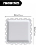 Plastic Serving Tray, 24 Pack Catering Trays Square Serving Platters Fast Food Trays, Reusable Plastic Tray For Party Anniversary Wedding Christmas Baby Shower (White) - Image 2