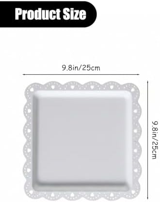 Plastic Serving Tray, 24 Pack Catering Trays Square Serving Platters Fast Food Trays, Reusable Plastic Tray For Party Anniversary Wedding Christmas Baby Shower (White) - Image 2