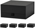 5 Pcs Black Gift Box 8x8x4 Inches Small Gift Boxes for Presents with Magnetic Closure Lid Luxury Collapsible Gift Box Bridesmaid, Wedding, Birthday Boxs for Gift Packaging by PLINJOY
