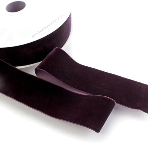 2" Velvet Ribbon Single Sided Soft Plush Luxury Craft Trim for Hair Bows Sewing Gift Wrapping Decorations Floral Arrangements and DIY Projects (Rustic Plum, 25 Yards) - Image 3