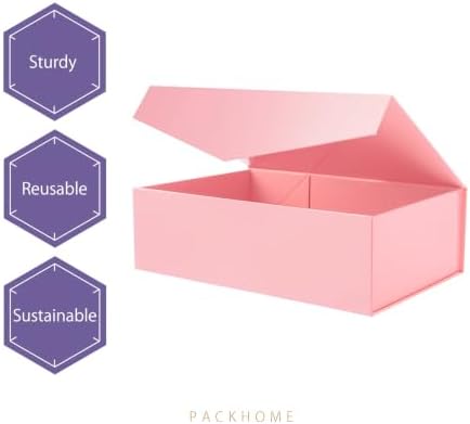 PACKHOME 6 Large Pink Gift Boxes 13.5x9x4.1in with Magnetic Lids - Image 4