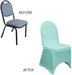 YOUR CHAIR COVERS - 100 Pack Stretch Spandex Banquet Chair Covers - Robin Egg, Wedding Slip Covers, Premium Quality Chair Cover - Image 5