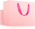 EUSOAR Extra Large Pink Gifts Wrap Bags, 30 Pack 16x6x12 inches Shopping Bags with Handles Bulk, Retail Wrapping Bags for Wedding, Craft Grocery, Boutique, Party Favor, Business by EUSOAR