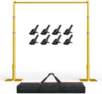 EMART 8.9x10ft Heavy Duty Backdrop Stand Frame with Adjustable Pipe,Gold by EMART
