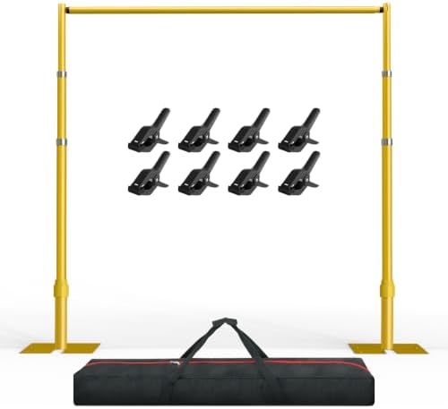 EMART 8.9x10ft Heavy Duty Backdrop Stand Frame with Adjustable Pipe,Gold by EMART