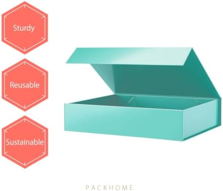 PACKHOME 6 Green Gift Boxes 11.5x8x2.5in with Magnetic Lids for Shirt - Image 6