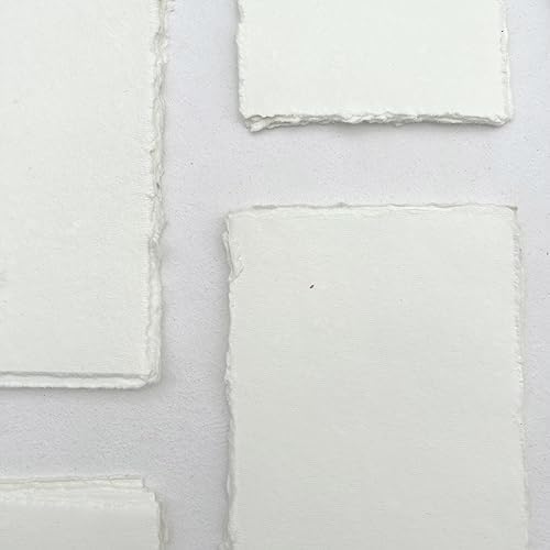 Handmade Deckle Edge Cotton Rag Paper 4x9” – 150 GSM Premium Blank Invitation Sheets | Rustic Textured Card Stock for Wedding Invites, Baby Showers, Crafting & Calligraphy (Pack of 100) - Image 4