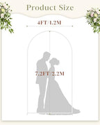 Wedding Arch, Metal Arch Backdrop Stand, Garden Arch, White, 7.2FT - Image 2