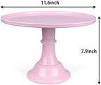 Round Cake Stand, 11 Inch, Black, Melamine, Dessert Cupcake Display Tray for Wedding, Birthday, Party, Baby Shower, Christmas (Pink) - Image 2