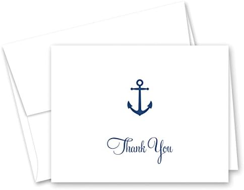 MyExpression.com 50 Cnt Simple Navy Anchor Nautical Thank You Cards by Unknown