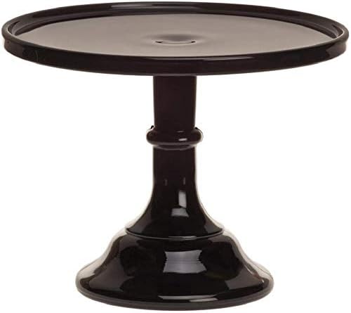 Cake Plate Pastry Tray/Cupcake Stand - Plain & Simple Pattern - American Made - Mosser Glass USA (9", Black Raspberry) by Rosso+Glass