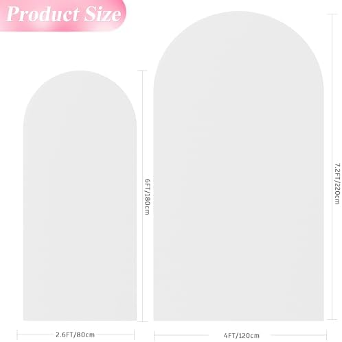 Wokceer Arch Backdrop Cover 7.2FT,6FT White Arch Covers Stretchy Backdrop - Image 2