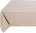 Fitable Beige Faux Linen Tablecloth Rectangle 60x102 Inch for 6 Ft Tables by Fitable