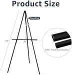 NianFeng Wooden Easel Stand for Sign, Easel Display Stand Floor for Wedding Sign with Adjustable Tray, 63-Inch, Tripod A-Frame Poster Light Duty, Welcome, Art Show & Baby Shower (Black) - Image 3