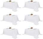 Fitable 6 Pack White Table Cloths 90x156 Inch for 8 Foot Rectangle Tables by Fitable