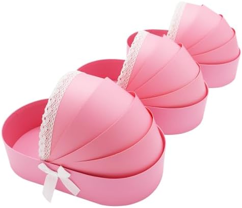 Baby Gift Basket Bassinet Shape Box, 3pc Pack, Floral Sweet Dipped Strawberries, Baby Shower Gender Reveal Party (Pink, 14.3"Lx8.5"Wx3.2"H) by Dylcypheria