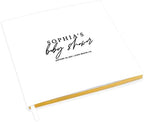 Andaz Press Personalized Baby Shower Guestbook with Gold Accents, Classic Custom Guestbook Gender-Neutral White Guest Sign-In Registry 120 Pages 8.5" X 8.5" Memories Book for DIY Scrapbook Photo Album by AndazPress