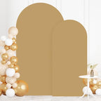 FOTSHARER Khaki Arch Cover Set of 2 Arch Backdrop Cover 6FT 7.2FT Wedding Arch Cover Chiara Backdrop Cover for Arch Stand Tan Spandex Arch Cover Balloon Backdrops Frame Cover for Bridal Showers Decor - Image 6