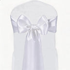 Satin Chair Sashes Bows 50 Pack Universal Polyester Chair Ribbons for Wedding Anniversary Retirement Party Birthday Engagement Banquet Graduation Outdoor Events Decor (White, 50 pcs) - Image 2
