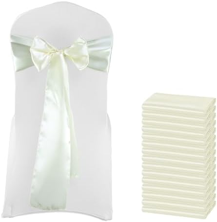 MDS® Pack of 150 Satin Chair Sashes for Wedding & Events – Ivory by MDS