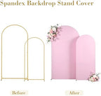 7.2FT 6FT Arch Backdrop Cover for Wedding, Set of 2 Stretchy Spandex Fitted Arch Stand Cover for Baby Shower, Birthday Party Decor, Chiara Backdrop Cover with Double-Sided Design(Pink) - Image 5