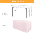 Obstal 2 Pack Table Clothes for 6 Foot Rectangle Tables - Water Resistant Washable Fabric Polyester Rectangle Table Cover Protector for Wedding, Banquet and Trade Shows, 72L x 30W Inches, Dusty Pink - Image 6