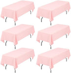 Showgeous 60x102 Inch Pink Rectangle Tablecloth 6 Pack Fit 6FT Table by Showgeous