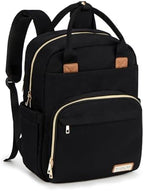 RUVALINO Diaper Bag Backpack, Multifunction Travel Pack Maternity Baby Changing Bags, Large Capacity, Waterproof, Deep Black, Polyester by RUVALINO