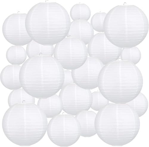 20 pcs Paper Lanterns Hanging Ball Lanterns for Birthday Wedding Bridal Baby Shower Art Class Home Outdoor Indoor Party Decoration by DGSING