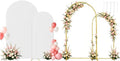 Set of 2 Metal Arch Backdrop Stands with White Covers, 6/7.2FT by Laxwuqu
