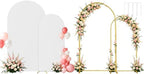 Set of 2 Metal Arch Backdrop Stands with White Covers, 6/7.2FT by Laxwuqu