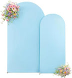 Baby Blue Arch Backdrop Cover 7.2FT 6FT Spandex Arch Covers Stretchy Backdrop Set of 2, Double-Layer Wrinkle Free Wedding Arch Stand Cover Party Backdrop Curtains for Baby Shower Birthday Decoration - Image 7