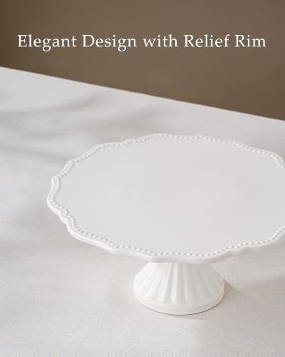 10 Inch Cake Stand, Relief Round Dessert Cake Stand for 8 Inch Cake - Image 3