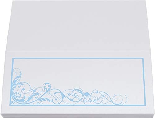 Scribble Vintage Swirl Place Cards, Light Blue, Set of 60, Pre-cut and Scor - Image 5