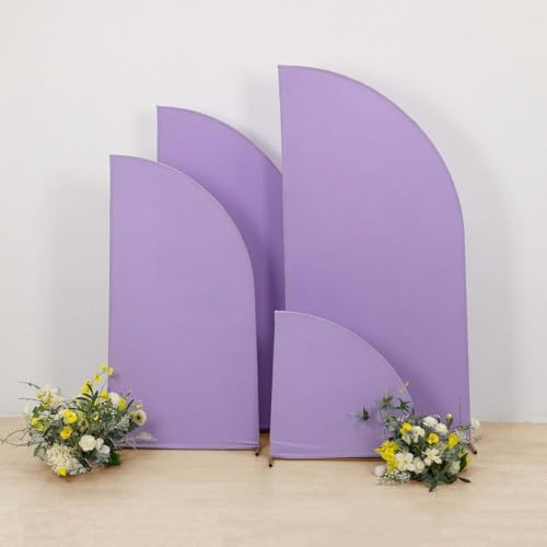 Efavormart Set of 4 Lavender Spandex Half Moon Arch Covers, Custom Fit Chiara Backdrop Slipcovers 2.5ft-7ft for Whimsical Spring Parties and Nursery Decor - Image 2