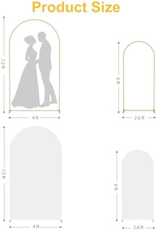 Metal Arch Backdrop Stand and Cover Set 7.2FT/6FT - Image 2