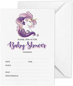 Pack of 30, Girl Baby Shower Party Collection, Baby Shower Invitation Cards, Fill in the Blank Invites WIth Envelopes, Unicorn Theme Party Supplies-a by Inkdotpot