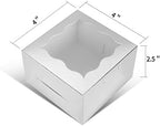 KPOSIYA 120pcs Small Cookie Boxes with Window, 4x4x2.5 Silver Bakery Box - Image 3
