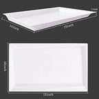 Supernal 12 Pack White Plastic Serving Trays and Platters for Wedding - Image 2
