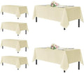 sancua Beige Tablecloths Rectangle, 6 Pack Table Cloth for 6 Foot Tables by sancua