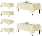 sancua Beige Tablecloths Rectangle, 6 Pack Table Cloth for 6 Foot Tables by sancua