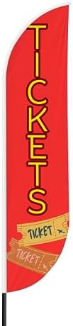Tickets Sign Feather Flag Pole Kit for Outdoor by Mavis Printing | 15 FEET Long Polyester Outdoor Banner Flag for Easy Hang | HD Print Swooper Flag Pole Mount to Celebrate Tickets | Made in USA - Image 2