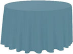 Polyester Round Tablecloth 120" Ideal for 60 inch round table (Steel Blue) - Image 2