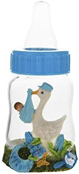 Keepsake Figurine 12 pcs Stork Carrying Baby Boy on Bottle | Awesome Decorations or Party Favors | for Pregnancy Announcements, Gender Reveals, Birthday and Special Celebrations - Image 2