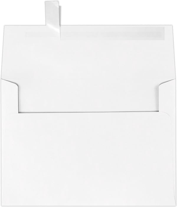 LUXPaper Custom Printed A6 Invitation Envelopes | 50 Qty | Personalized Address in Top Left Corner | Peel & Press | 5 1/4" x 7" | White | 60 lb. Text - Image 2