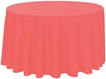 Polyester Round Tablecloth 120" Ideal for 60 inch round table (Coral) by KS+Linens